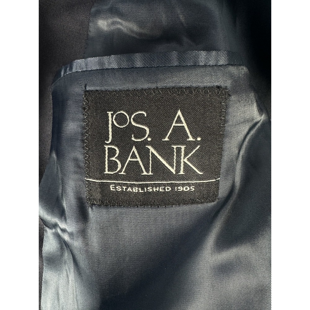 Jos A Bank Blazer Jacket Mens 43 R Blue Metal Button Double Breasted Peak Lapel - Picture 11 of 12
